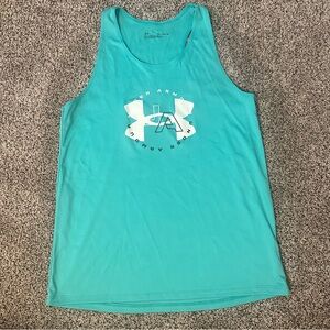 Under Armour YXL, teal UA Logo racerback tank